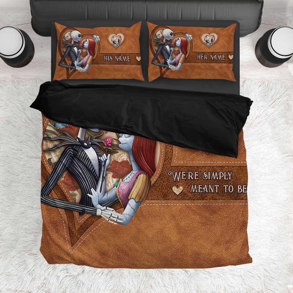 Personalized Nightmare Couple Bedding Set with Custom Names