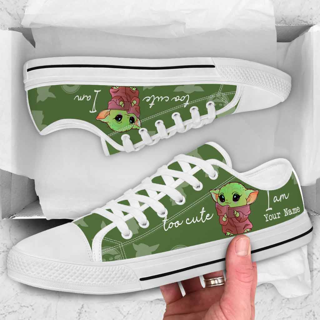 Personalized Too Cute Low Top Shoes Custom Name Gift