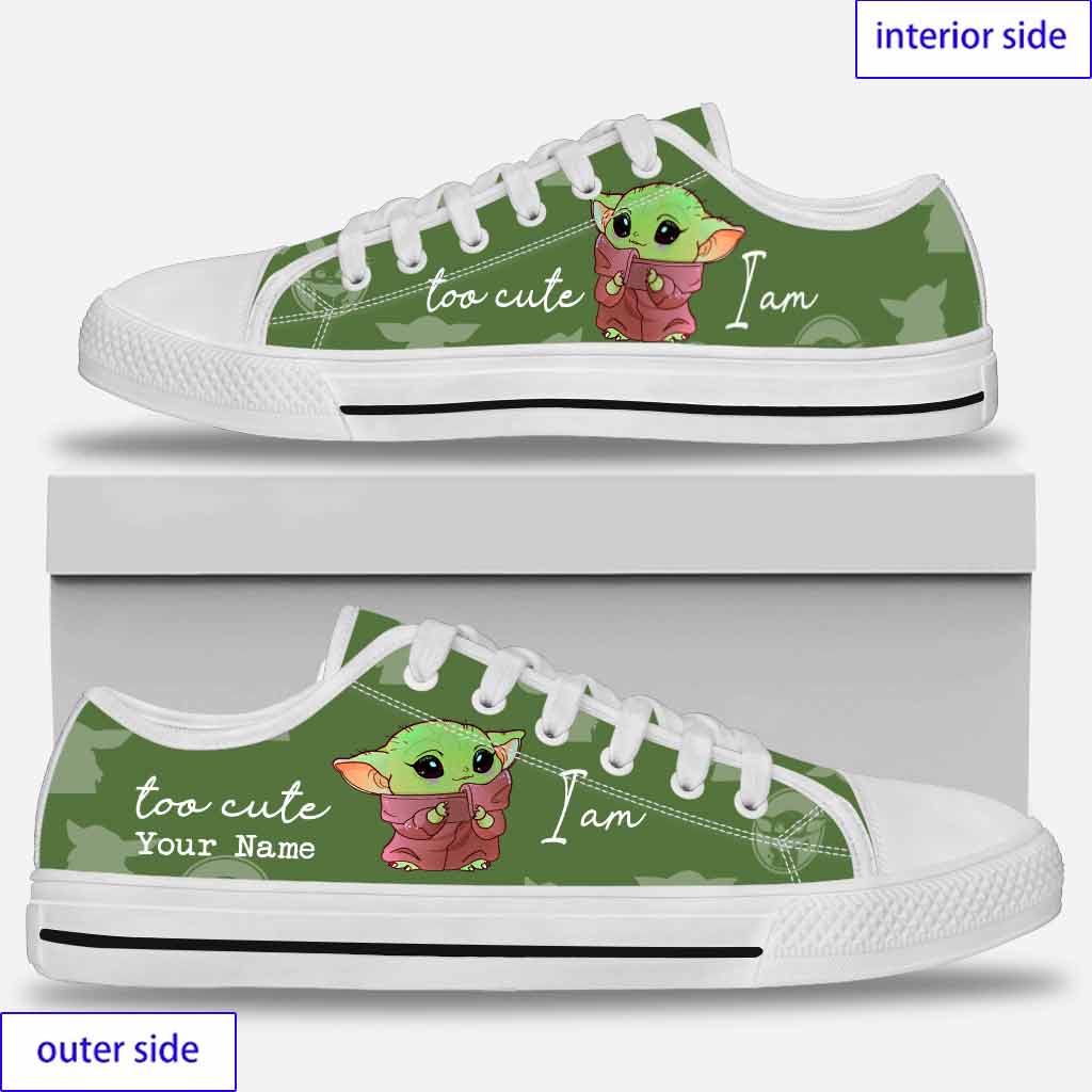 Personalized Too Cute Low Top Shoes Custom Name Gift