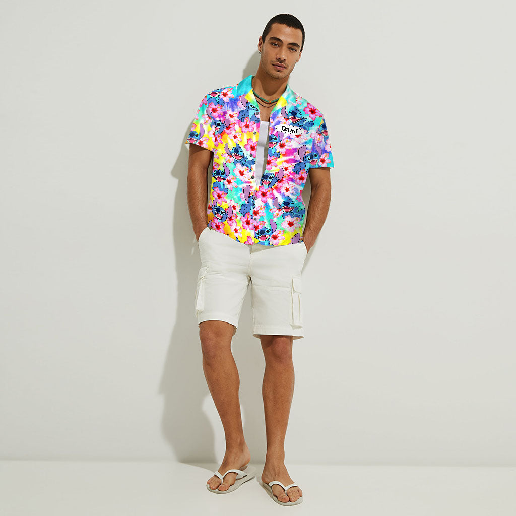 Personalized Hawaiian Shirt with Stitch Design for Him | Ohana Gift