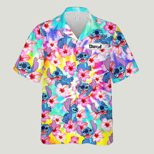 Load image into Gallery viewer, Personalized Hawaiian Shirt with Stitch Design for Him | Ohana Gift
