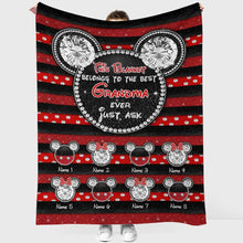 Load image into Gallery viewer, Personalized Grandma Blanket 3D Mouse Ears Custom Name Gift

