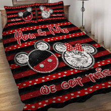 Load image into Gallery viewer, Personalized Couple Mouse Quilt Set with 3D Print for Anniversary or Valentine's Day
