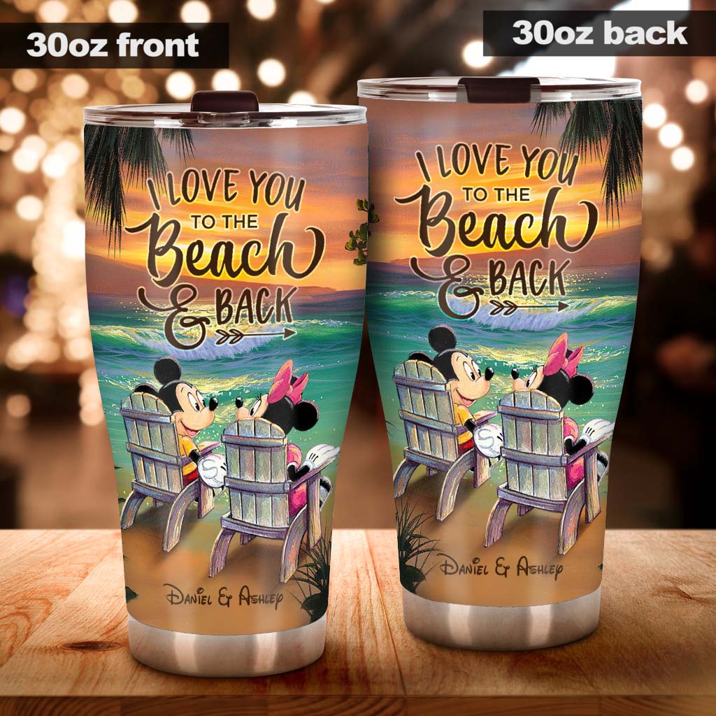 Personalized Beach-themed Tumbler Custom Design Gift for Couples