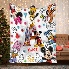 Load image into Gallery viewer, Personalized Disney Mouse Blanket Custom Name Gift for Kids
