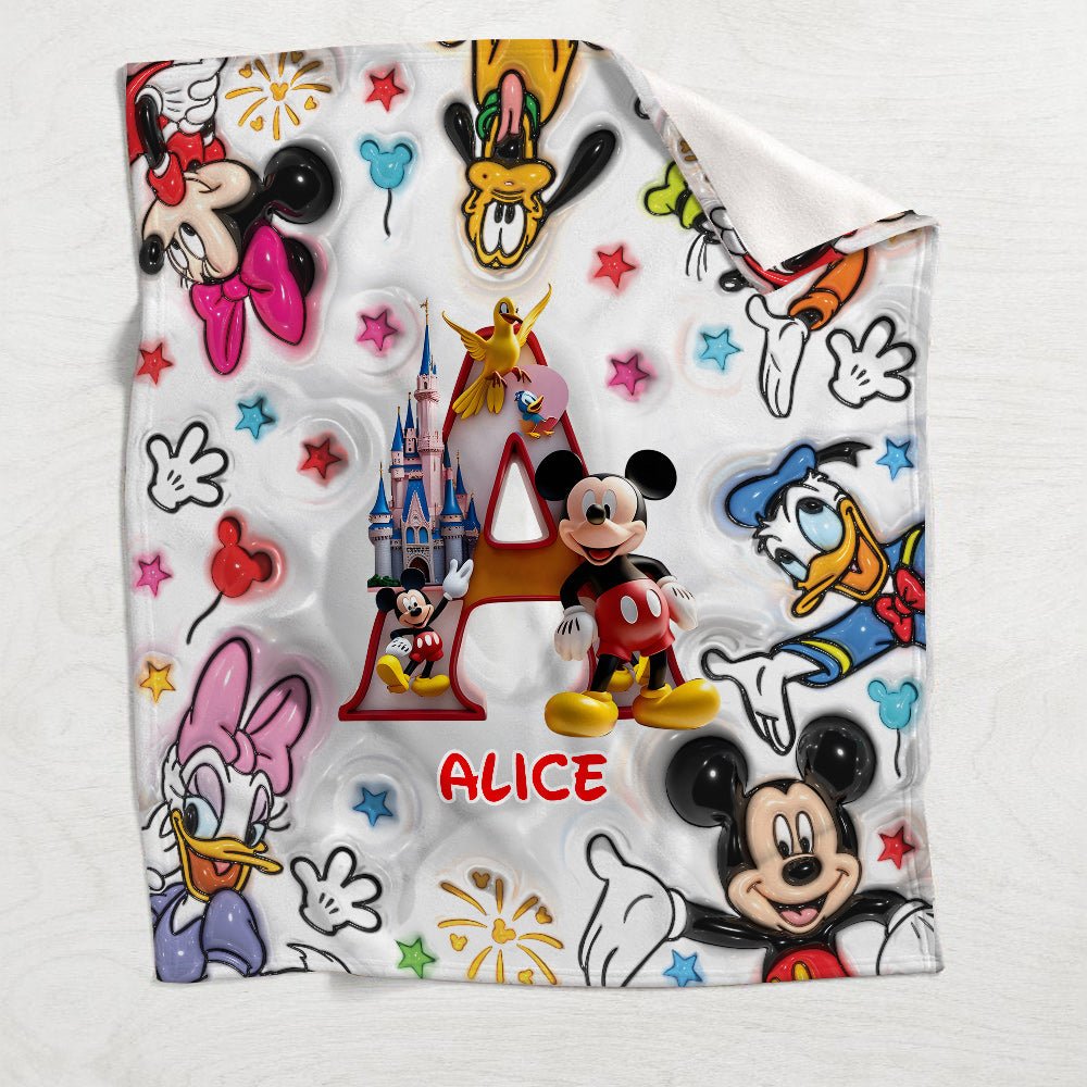 Personalized Disney Mouse Blanket Custom Name Gift for Kids