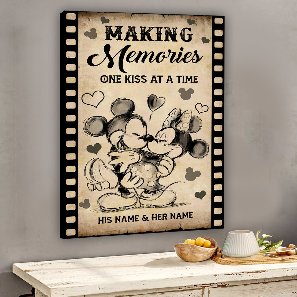 Personalized Couple Canvas Making Memories One Kiss At A Time
