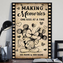 Load image into Gallery viewer, Personalized Couple Canvas Making Memories One Kiss At A Time
