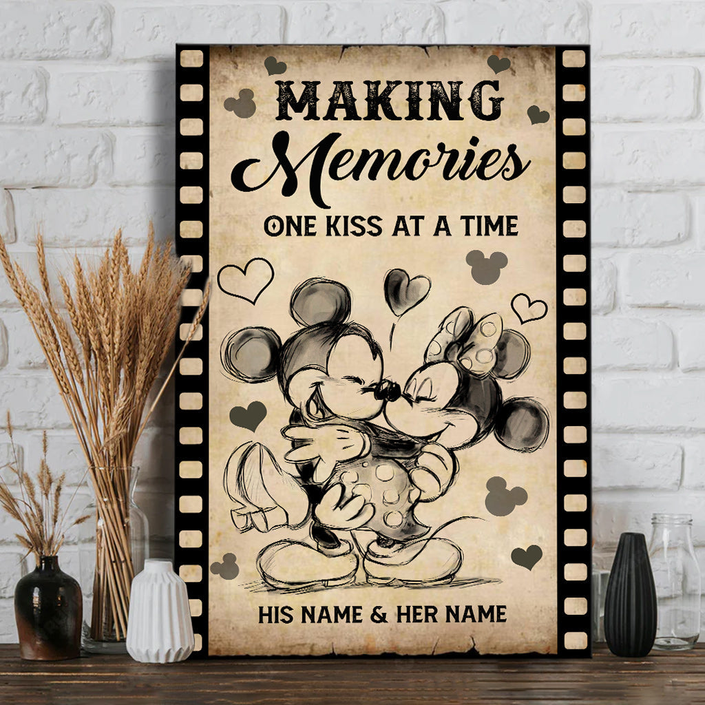 Personalized Couple Canvas Making Memories One Kiss At A Time