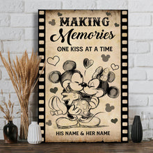 Load image into Gallery viewer, Personalized Couple Canvas Making Memories One Kiss At A Time
