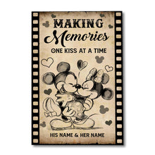 Load image into Gallery viewer, Personalized Couple Canvas Making Memories One Kiss At A Time
