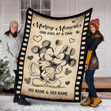 Load image into Gallery viewer, Personalized Mouse Blanket Making Memories Gift for Couple

