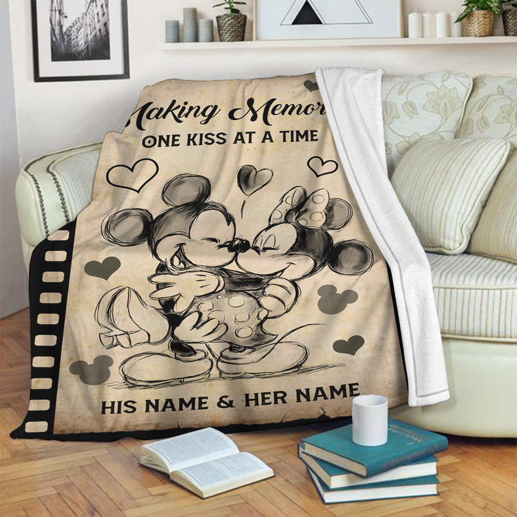 Personalized Mouse Blanket Making Memories Gift for Couple