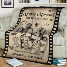 Load image into Gallery viewer, Personalized Mouse Blanket Making Memories Gift for Couple
