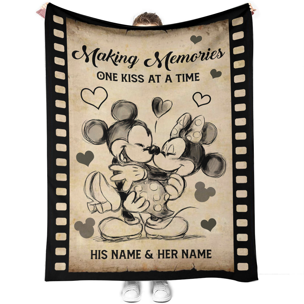 Personalized Mouse Blanket Making Memories Gift for Couple