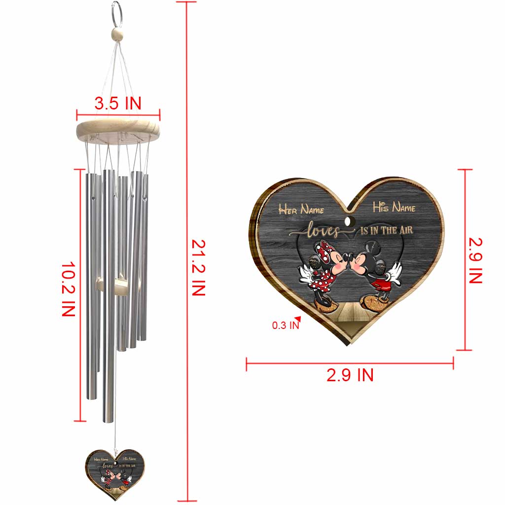 Personalized Love Wind Chime Gift for Couples Anniversary