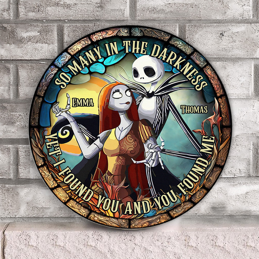 Personalized Round Wood Sign Couple Gift for Halloween & Anniversary