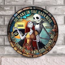 Load image into Gallery viewer, Personalized Round Wood Sign Couple Gift for Halloween &amp; Anniversary
