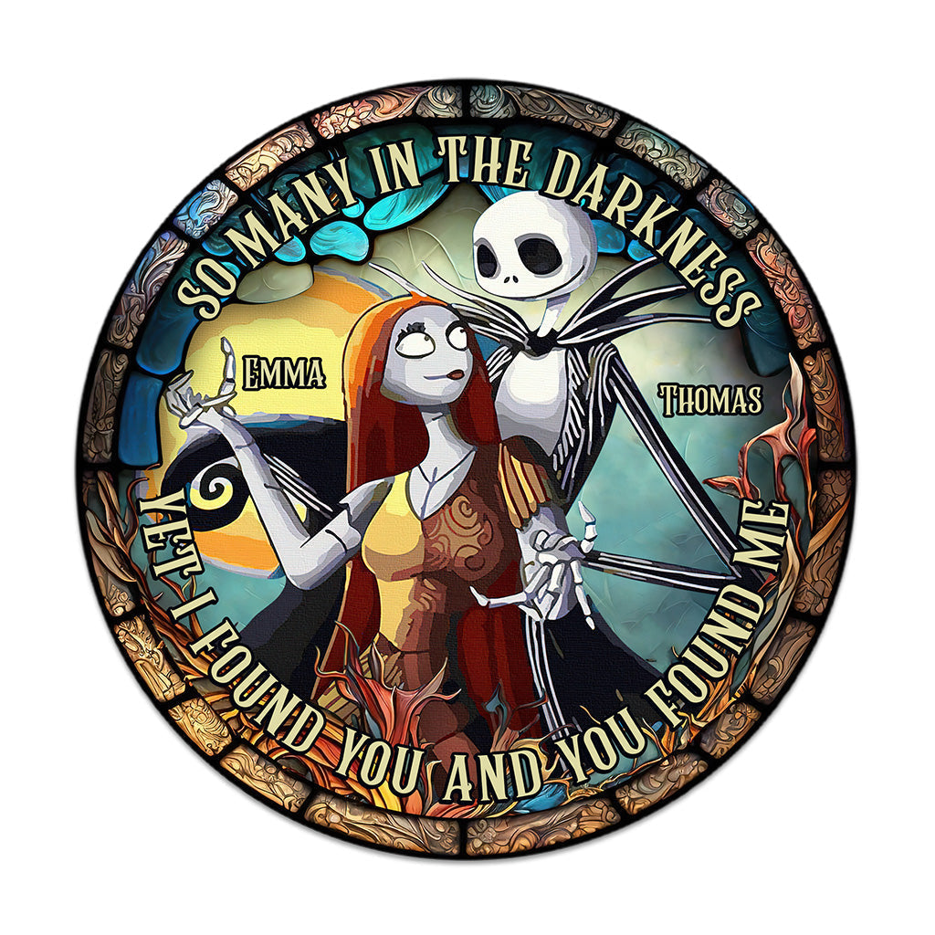Personalized Round Wood Sign Couple Gift for Halloween & Anniversary