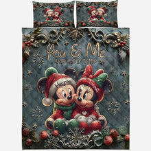 Load image into Gallery viewer, Personalized Mickey &amp; Minnie Quilt Set Custom Name Gift for Couples
