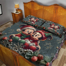Load image into Gallery viewer, Personalized Mickey &amp; Minnie Quilt Set Custom Name Gift for Couples
