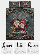 Load image into Gallery viewer, Personalized Mickey &amp; Minnie Quilt Set Custom Name Gift for Couples
