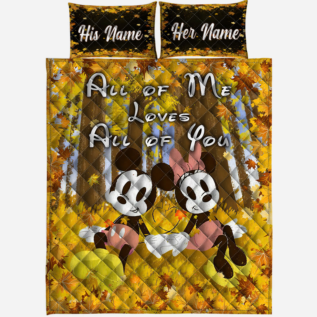 Personalized Mouse Quilt Set All of Me Loves All of You Gift