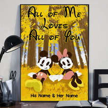 Load image into Gallery viewer, Personalized Mouse Canvas Print with Names - Unique Couple Gift
