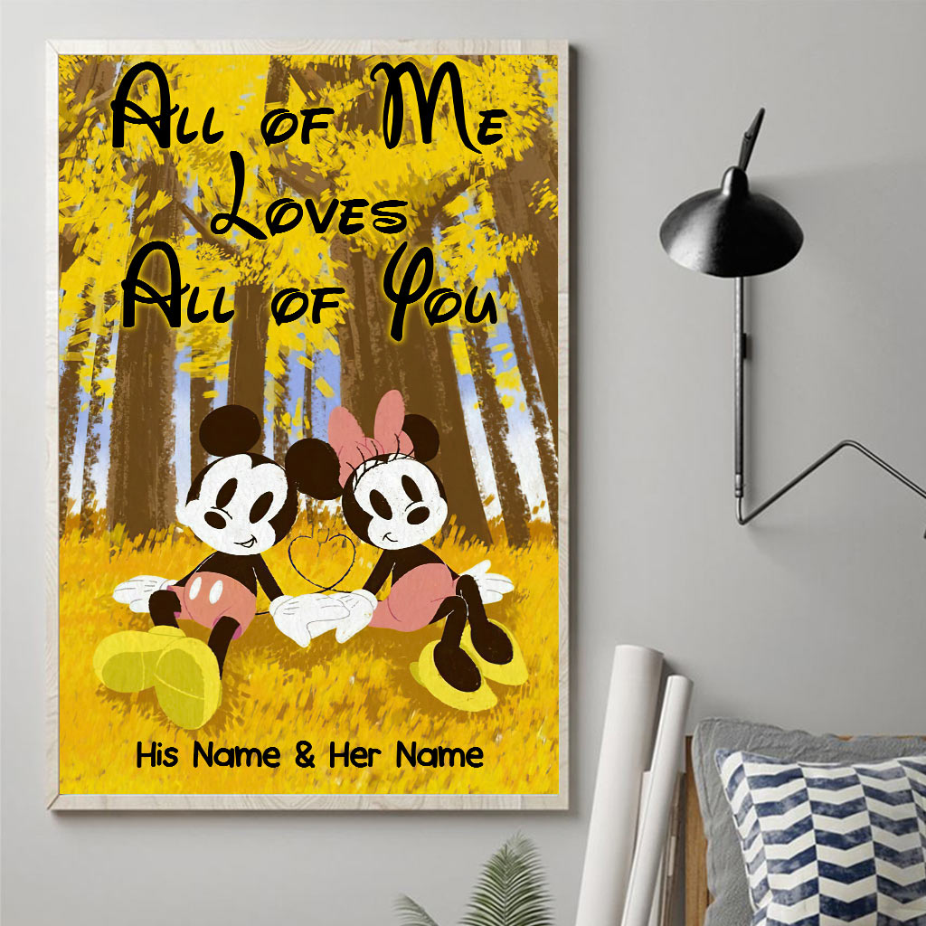 Personalized Mouse Canvas Print with Names - Unique Couple Gift