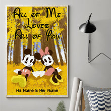 Load image into Gallery viewer, Personalized Mouse Canvas Print with Names - Unique Couple Gift
