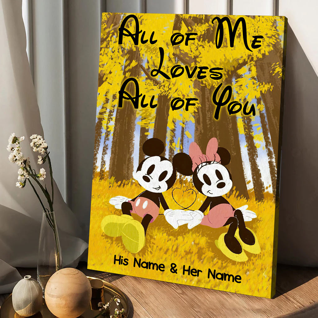 Personalized Mouse Canvas Print with Names - Unique Couple Gift
