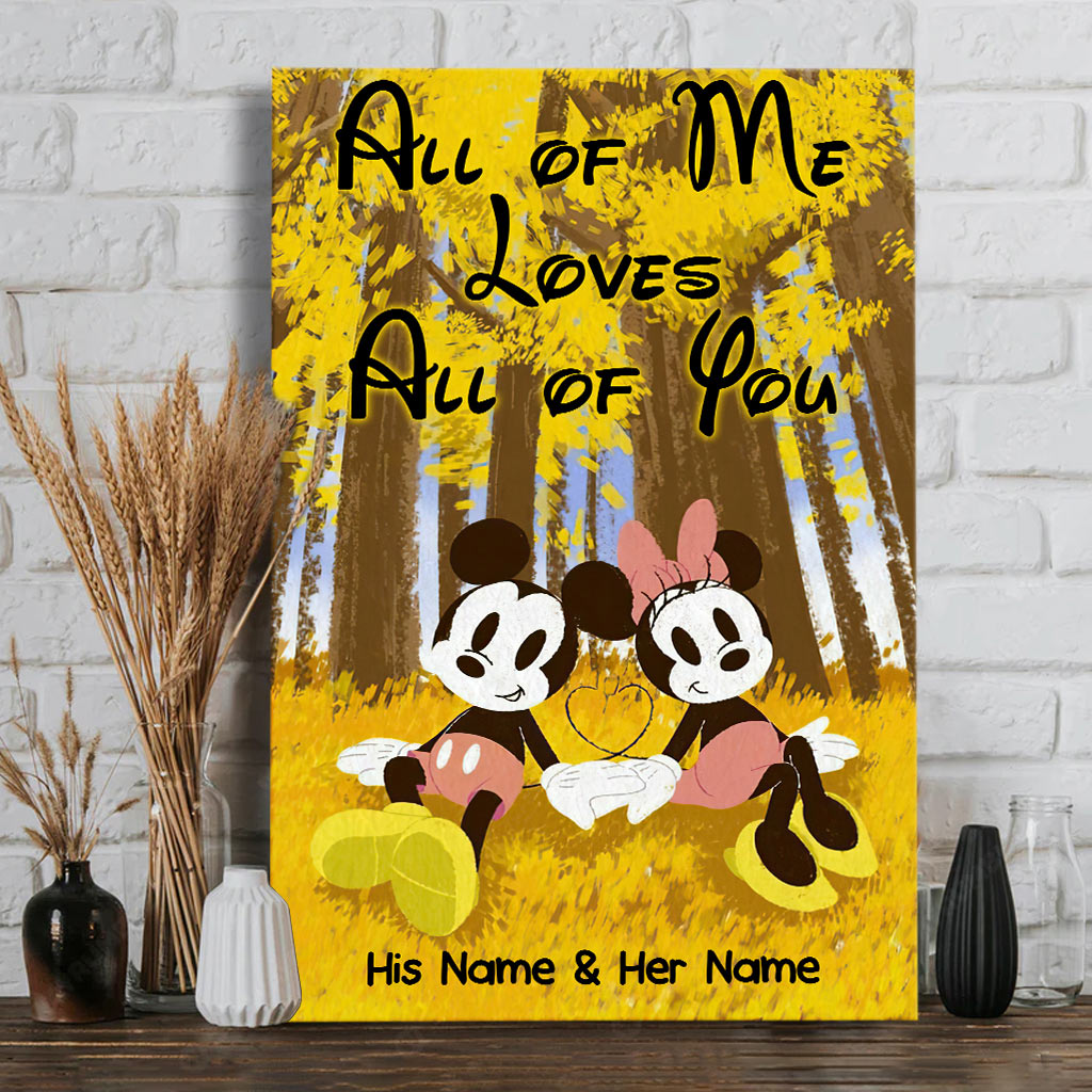 Personalized Mouse Canvas Print with Names - Unique Couple Gift