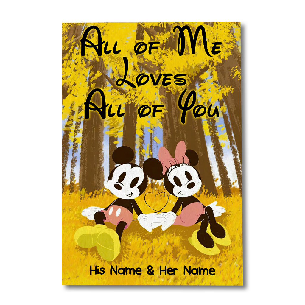 Personalized Mouse Canvas Print with Names - Unique Couple Gift