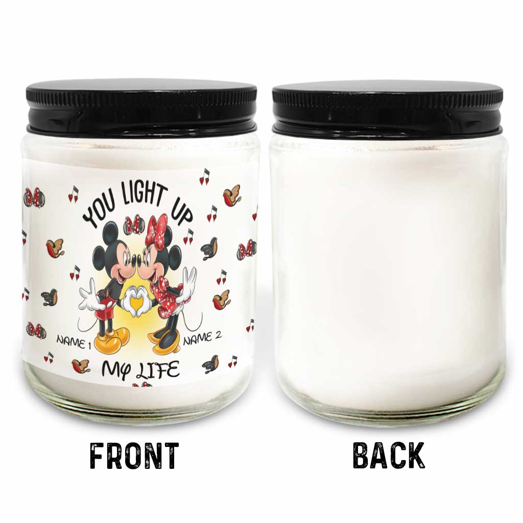 Personalized You Light Up My Life Candle Custom Names Gift for Couples