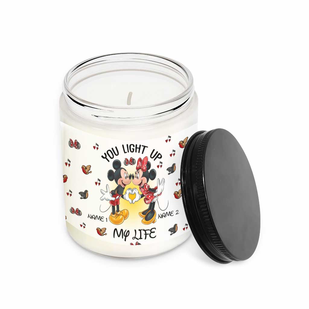 Personalized You Light Up My Life Candle Custom Names Gift for Couples