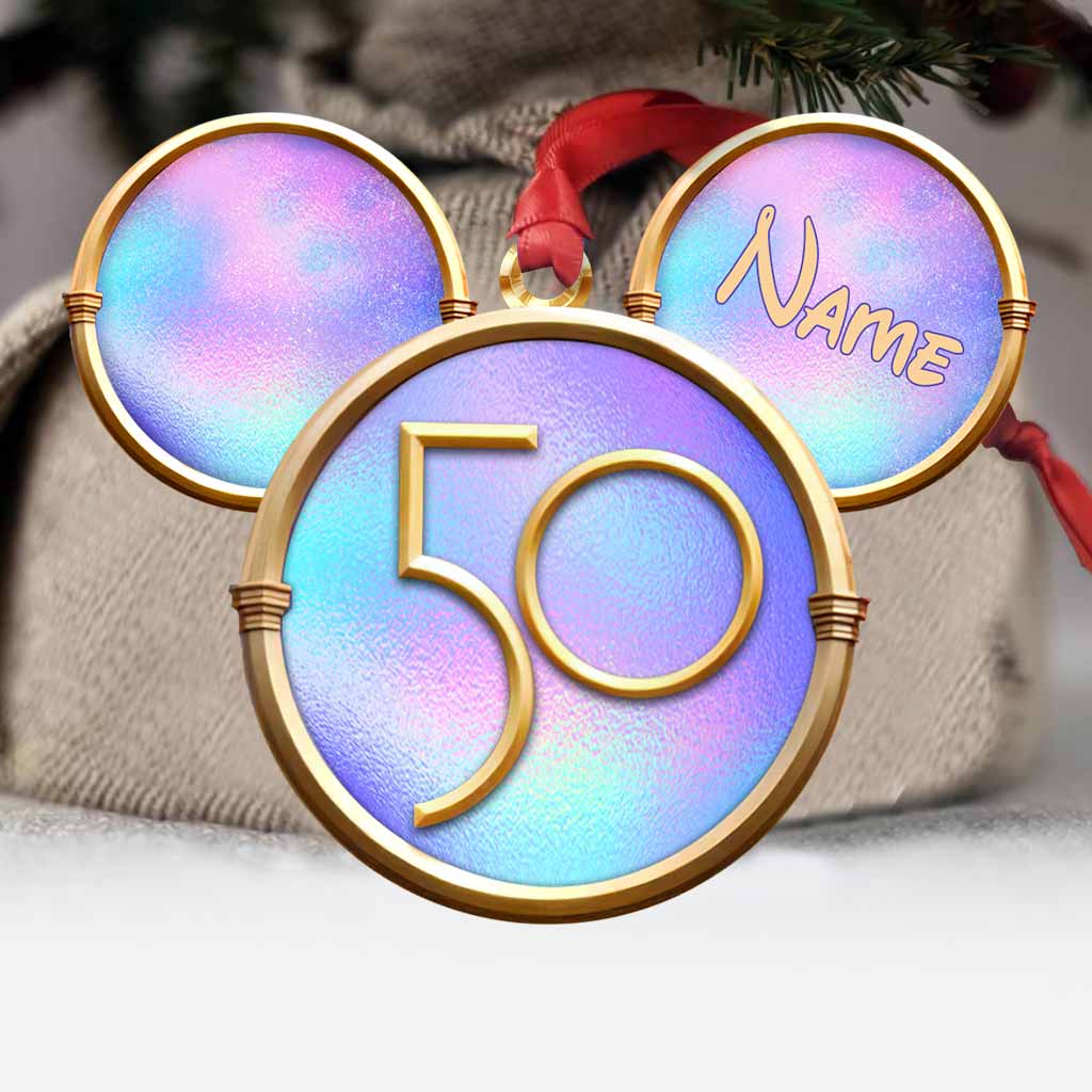 Personalized 50th Anniversary Mouse Ears Ornament Custom Gift for Christmas