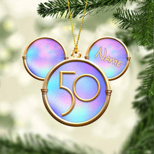 Load image into Gallery viewer, Personalized 50th Anniversary Mouse Ears Ornament Custom Gift for Christmas
