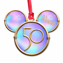 Load image into Gallery viewer, Personalized 50th Anniversary Mouse Ears Ornament Custom Gift for Christmas
