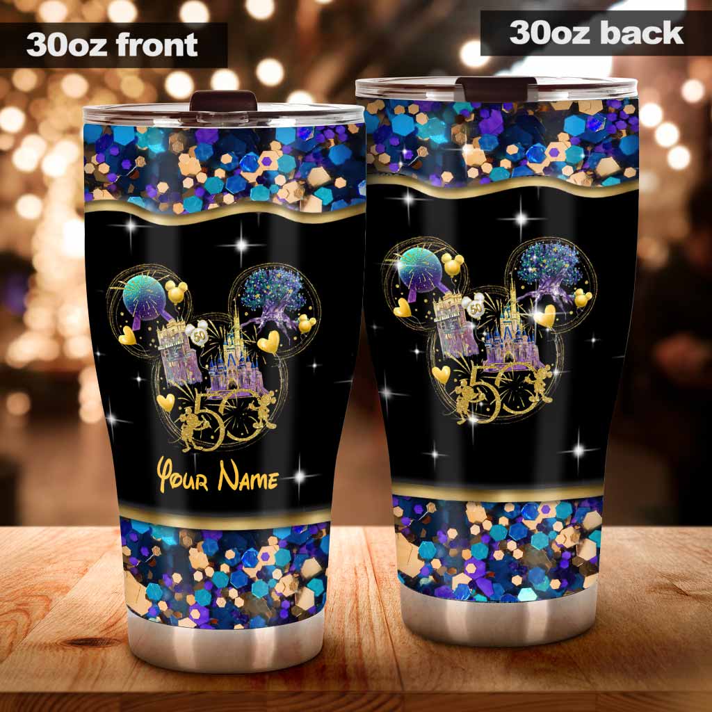 Personalized 50 Years Of Magic Tumbler Custom Name Drinkware Gift