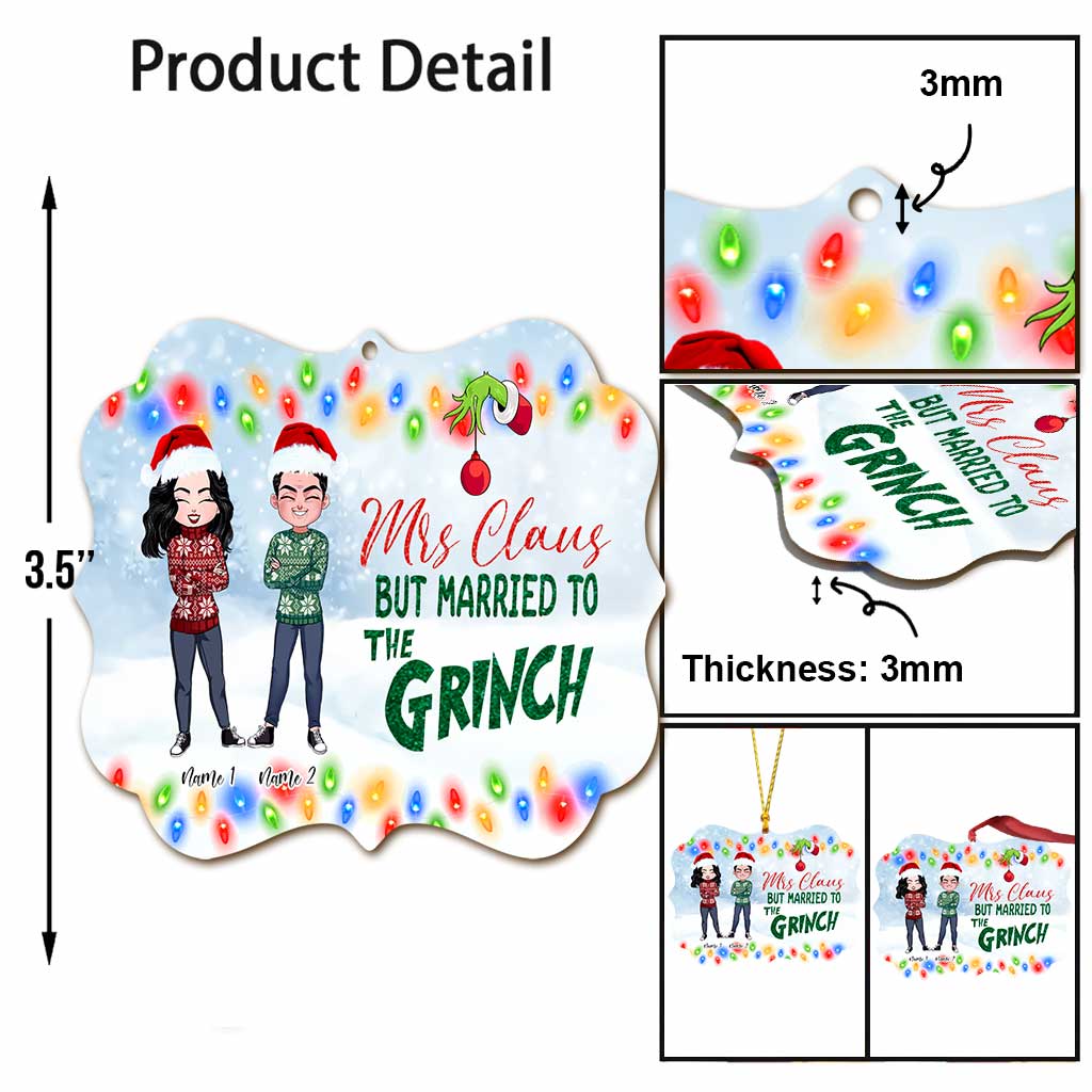 Personalized Mrs Claus Christmas Couple Ornament Custom Gift