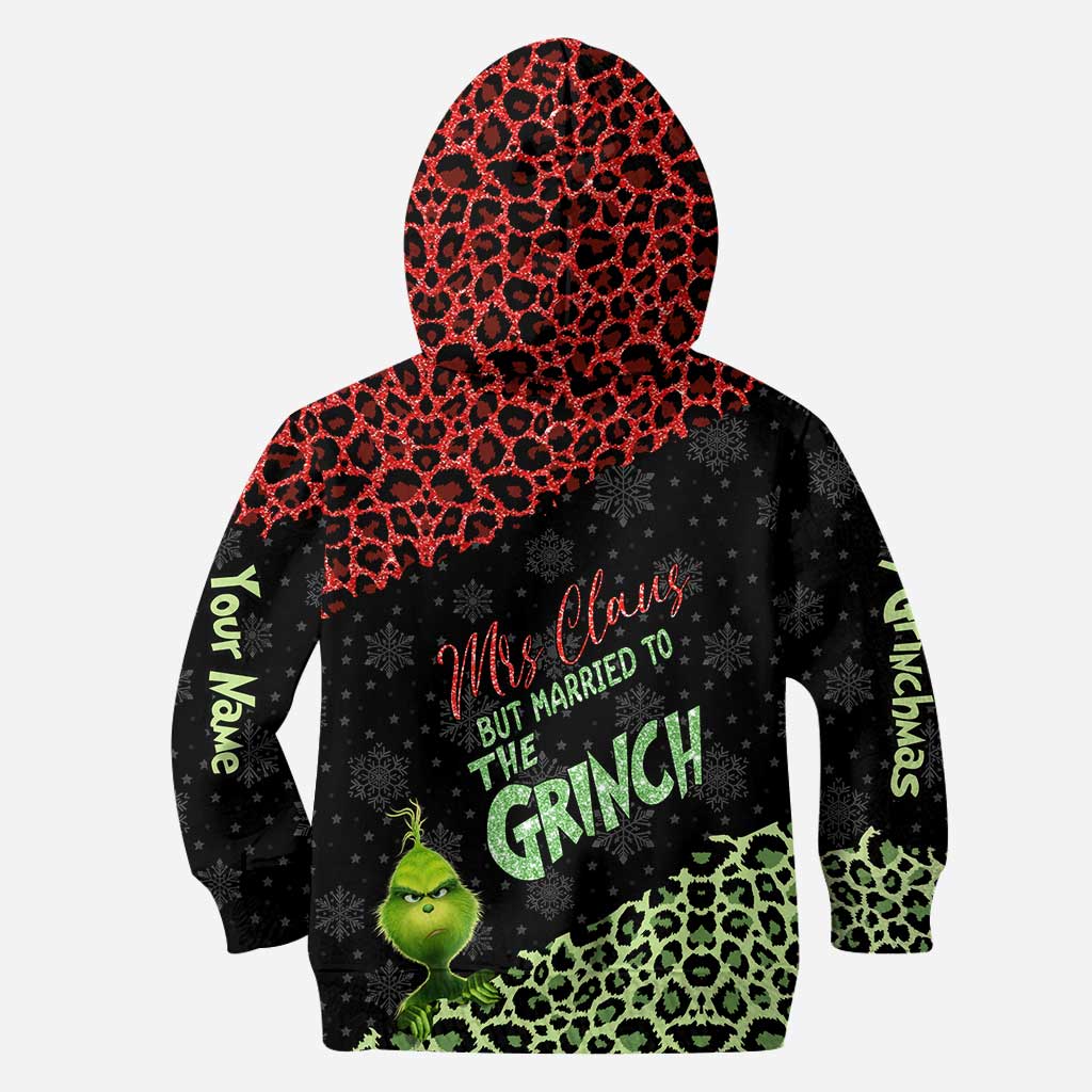 Personalized Grinch Couple Hoodie and Leggings Set for Christmas