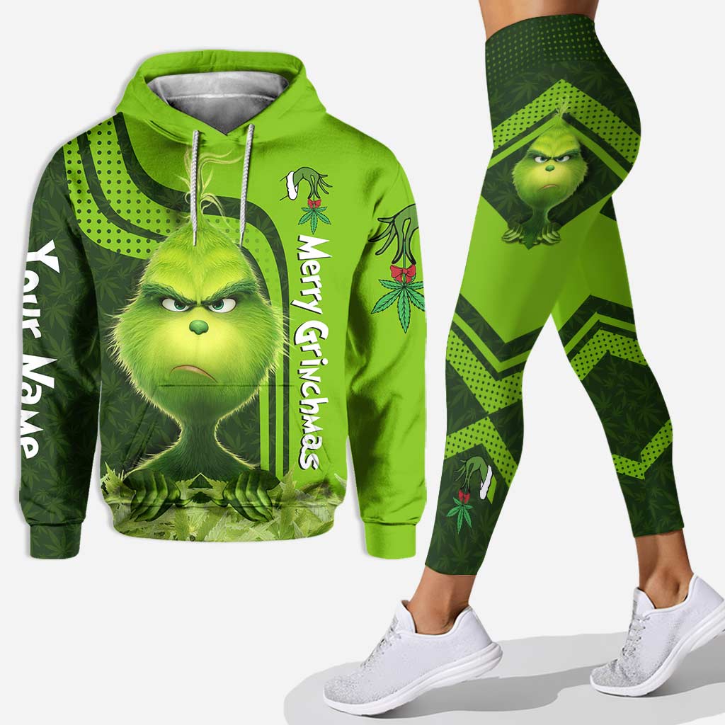 Personalized Christmas Hoodie and Leggings Grinch Design Gift