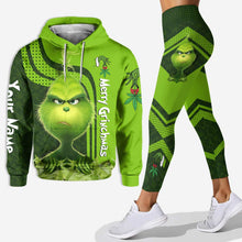Load image into Gallery viewer, Personalized Christmas Hoodie and Leggings Grinch Design Gift
