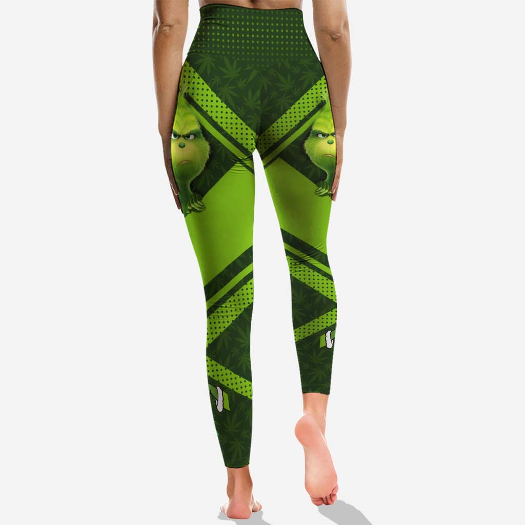 Personalized Christmas Hoodie and Leggings Grinch Design Gift