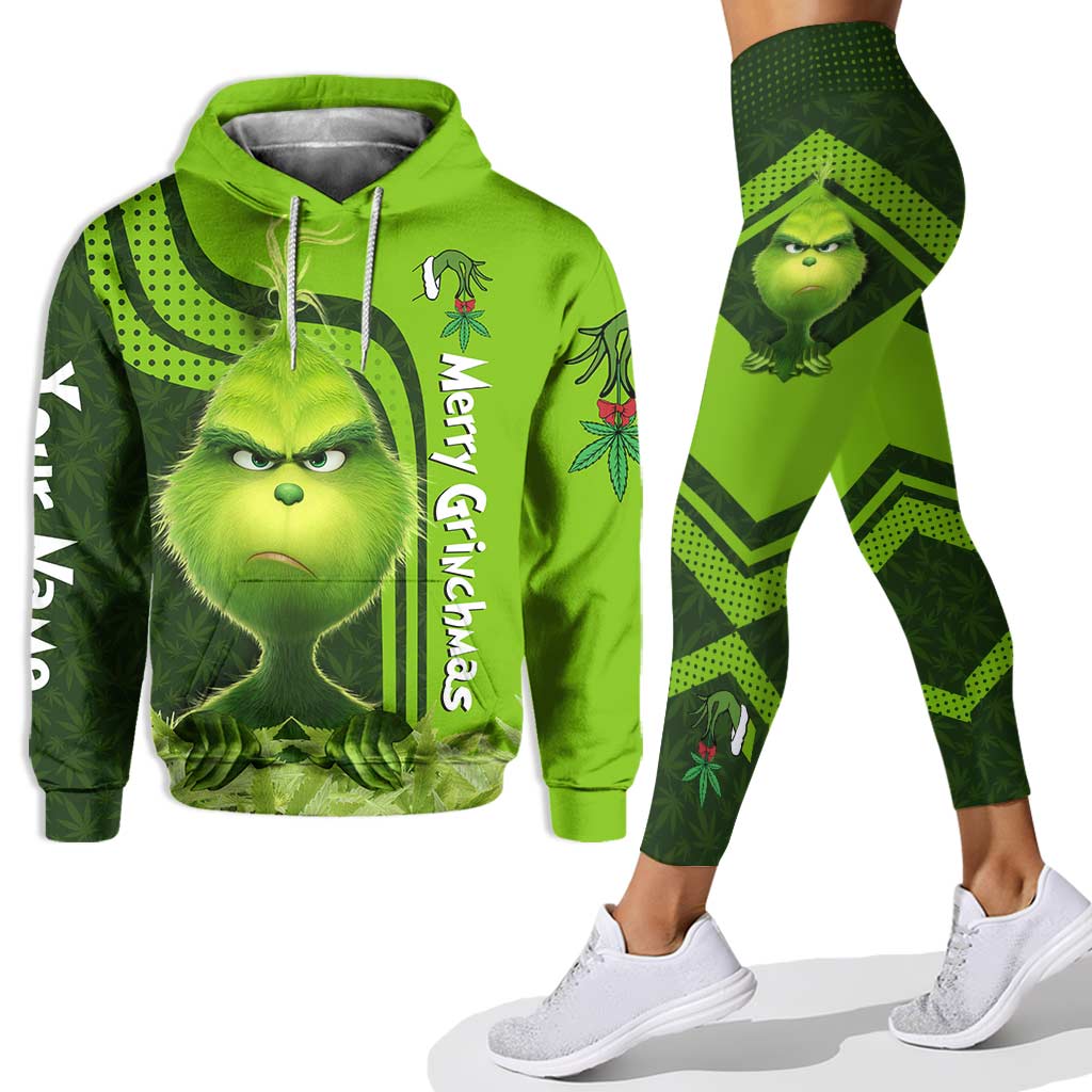 Personalized Christmas Hoodie and Leggings Grinch Design Gift