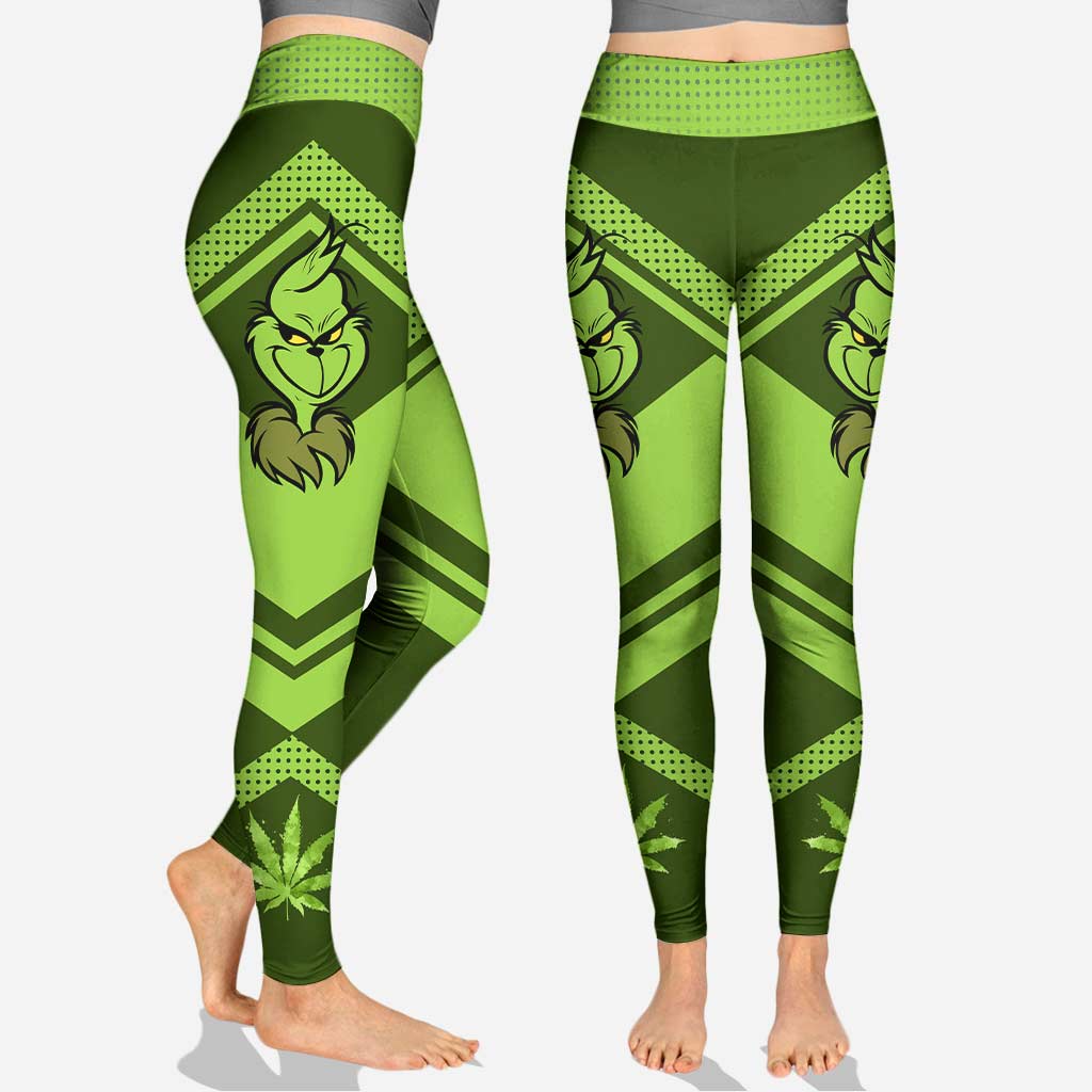 Personalized Christmas Weed Hoodie & Leggings Set for Adults