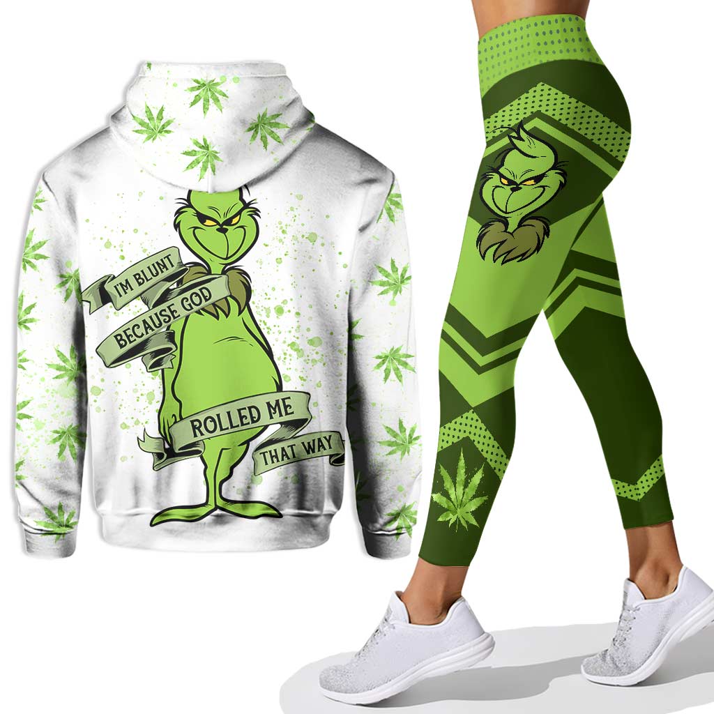 Personalized Christmas Weed Hoodie & Leggings Set for Adults