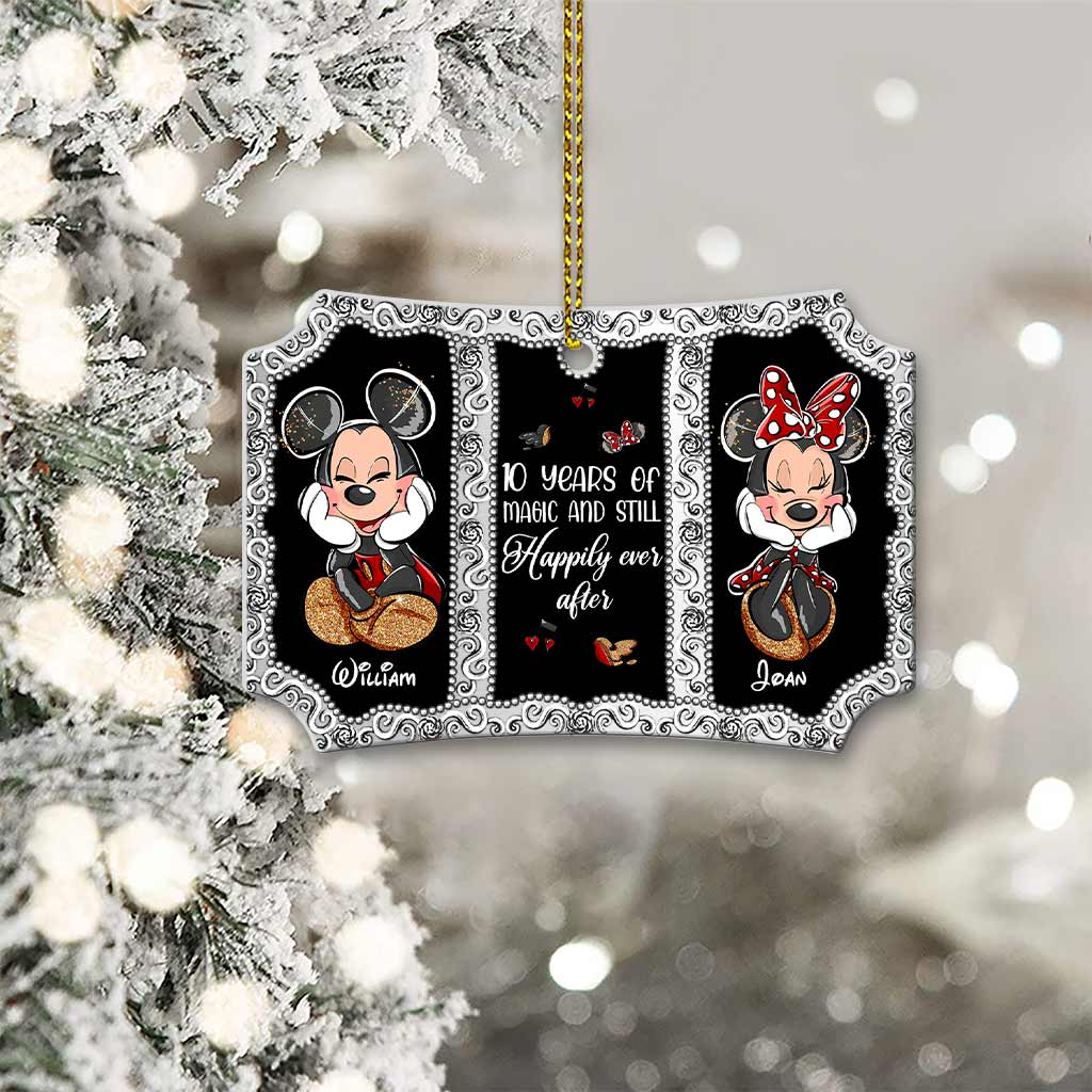 Personalized Christmas Mouse Ornament Double-Sided Aluminum Gift for Couples