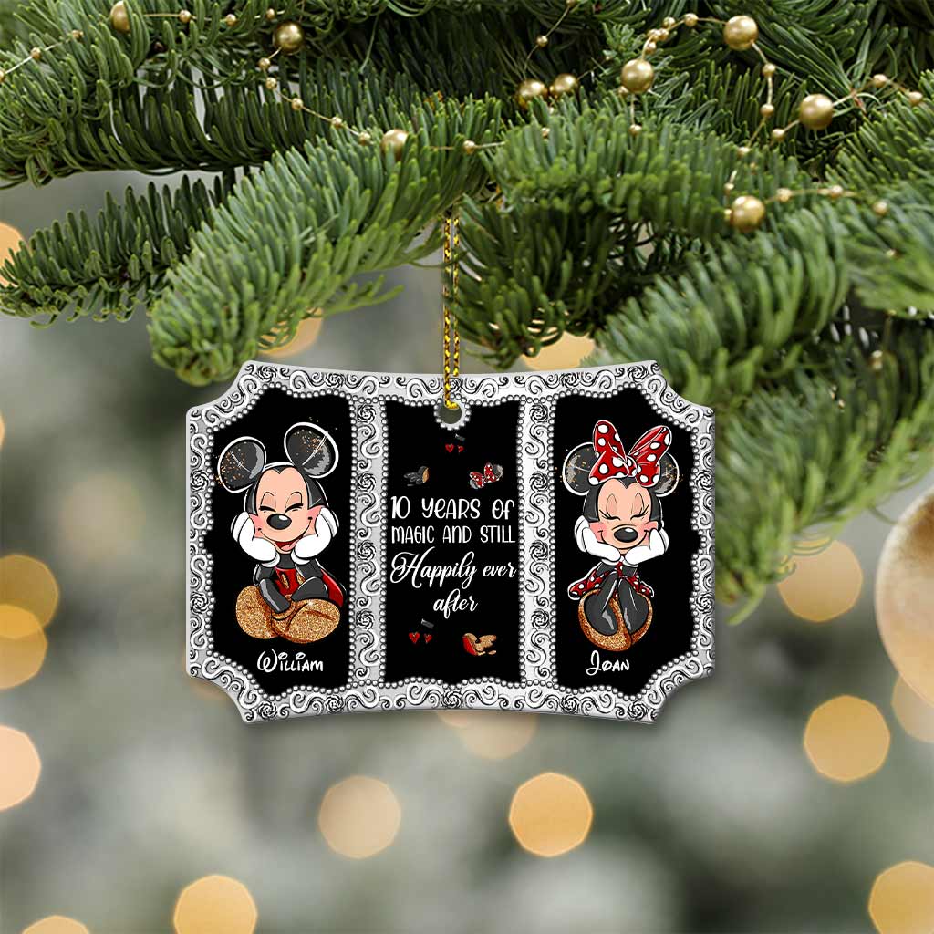 Personalized Christmas Mouse Ornament Double-Sided Aluminum Gift for Couples