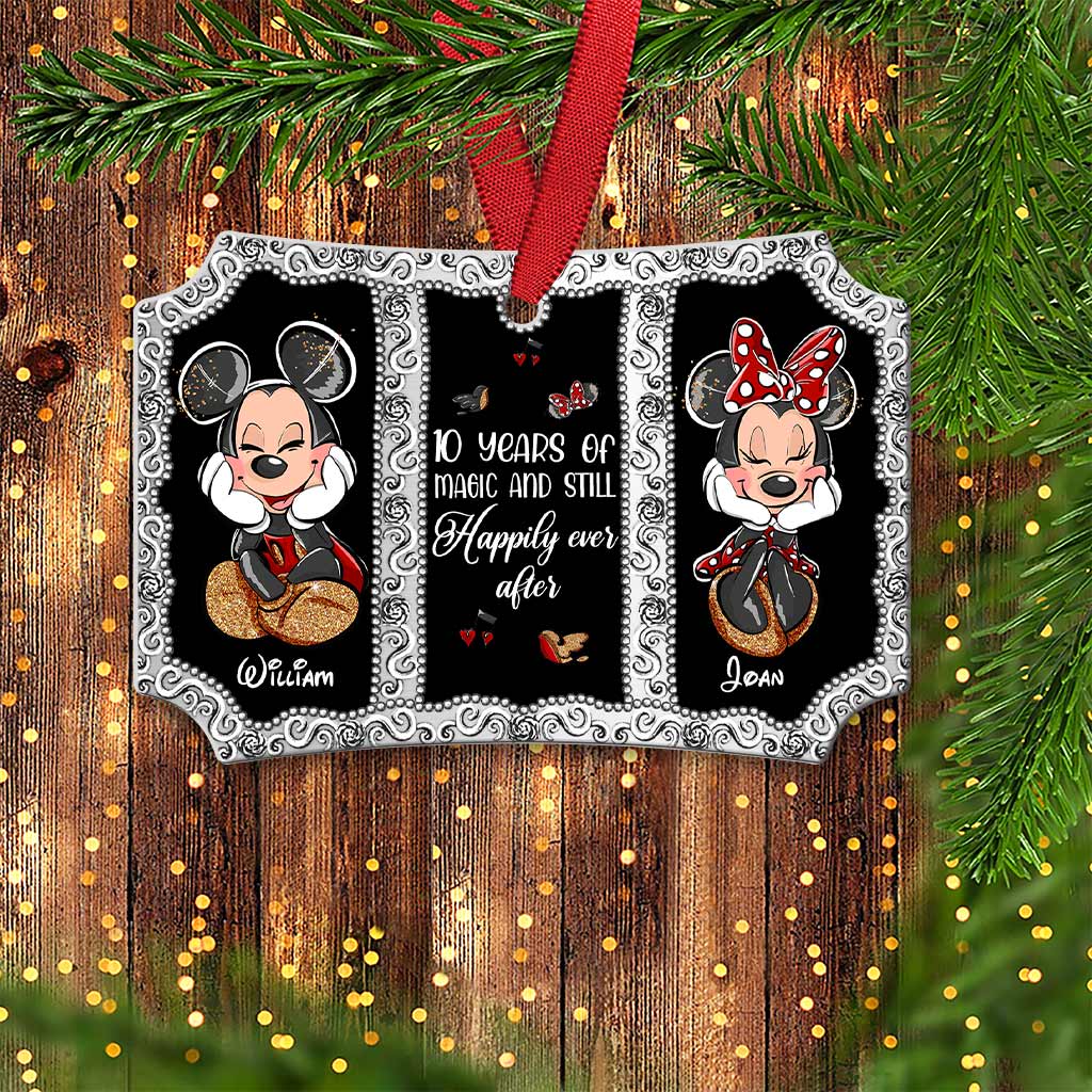 Personalized Christmas Mouse Ornament Double-Sided Aluminum Gift for Couples